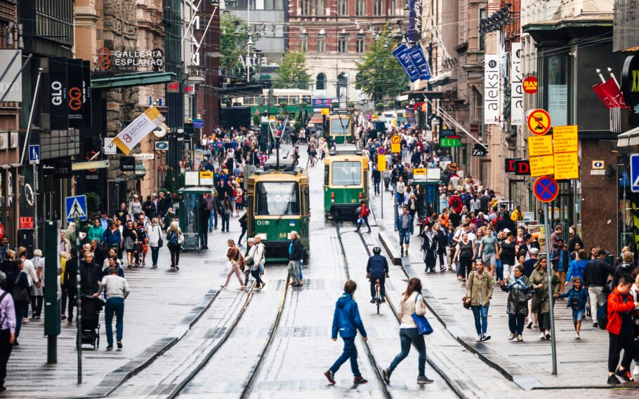 Centro da cidade de Helsínquia, capital da Finlândia