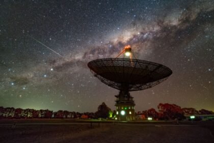 Antena do Radiotelescópio Murriyang, instalada em Nova Gales do Sul, na Austrália