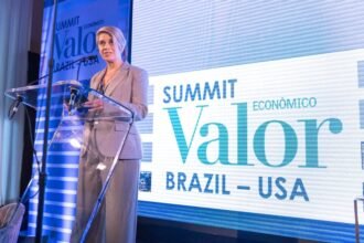 Fernanda Delmas na abertura do Summit Valor Brazil- EUA — Foto: Vanessa Carvalho/Valor